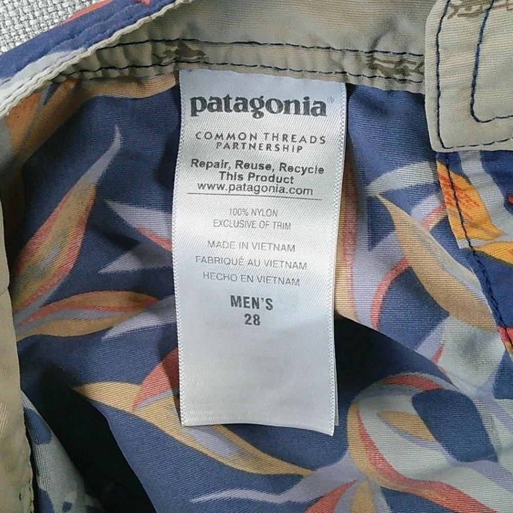 Patagonia Board Shorts Mens 28 Blue Bird of Paradise Marlin STY86620SP16